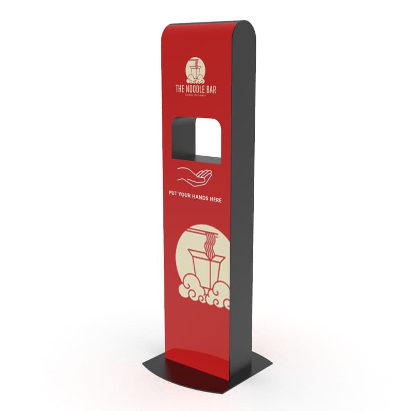 Touch Free Hand Sanitizer Station with Custom Print for Chinese Restaurant