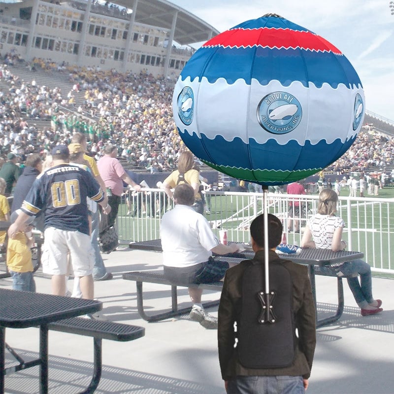 Human Spinner Backpack Lantern Banner Flag
