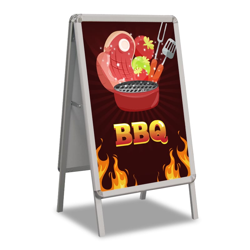 Dark Brown BBQ A-Frame Sidewalk Sign