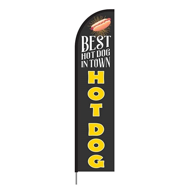 Best Hot Dog in Town Feather Flag Banner