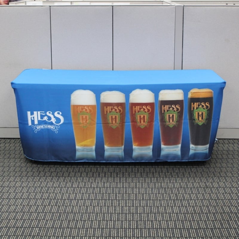 Custom fitted Table Top Cover for Hess Brewing Company