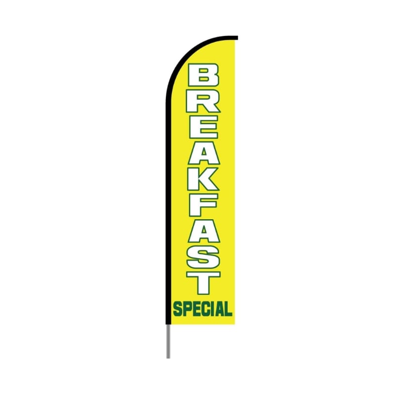Breakfast, Lunch & Dinner Feather Flag Banner For Restaurant