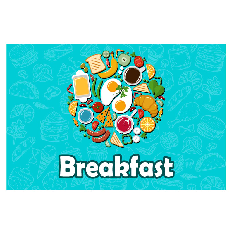 Breakfast Print Wall Mural Stickers