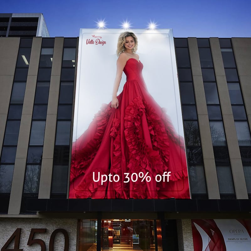 large building wrap hoarding