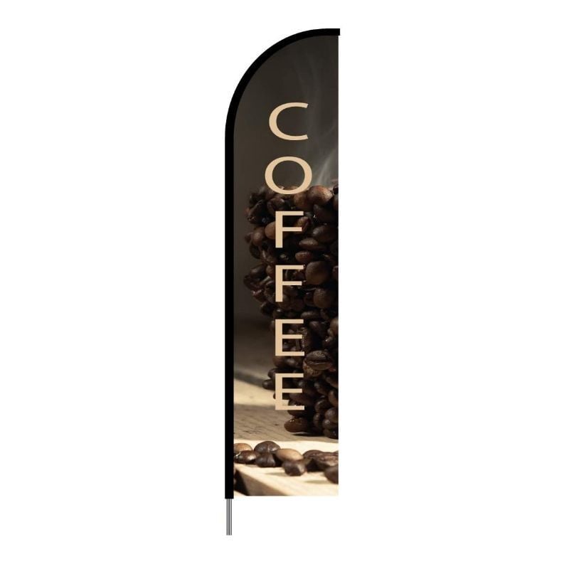 Coffee Print Feather Flag