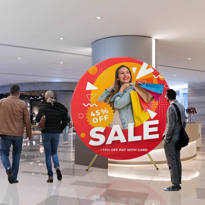Coin Display - Circle Banner Stand Indoor 