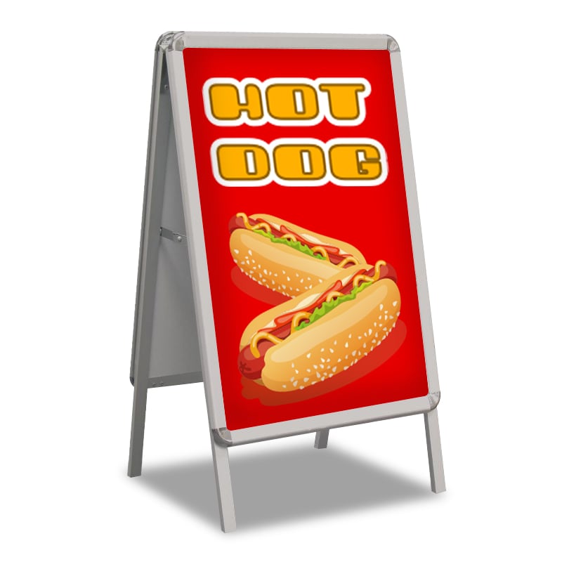 Red Hot Dog Print Sidewalk A-Frame 