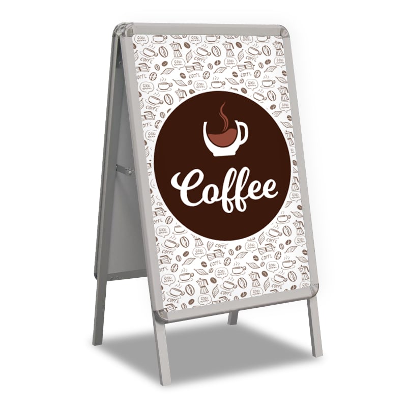 Coffee Printed A-Frame Sidewalk Display Sign