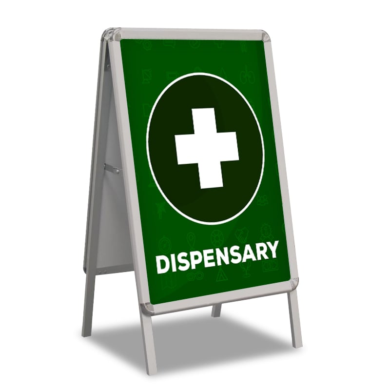 Dispensary Print A Frame Sidewalk Signs In Dark Green