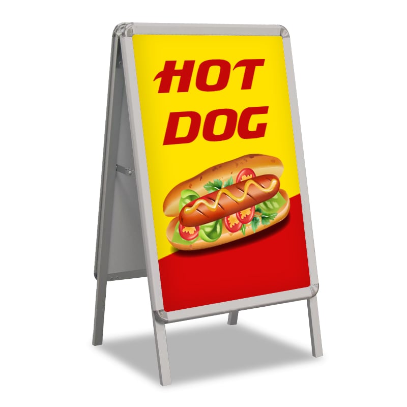 Yellow Hot Dog Print A-Frame Banner 