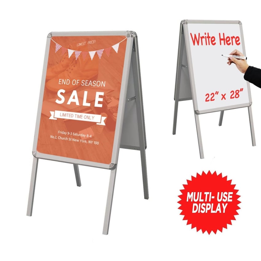 A-Frame Sidewalk Poster Stand + Dry Erase Board - Personalized