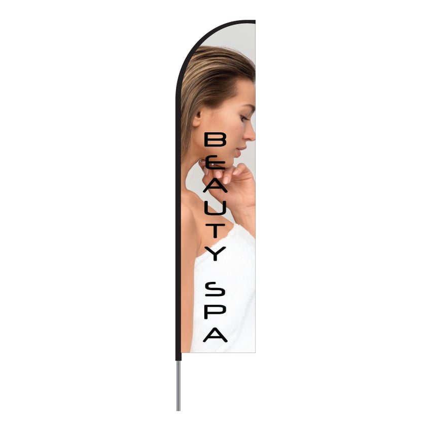 Beauty Spa Salon & Barber Shop Flag - Feather Banner