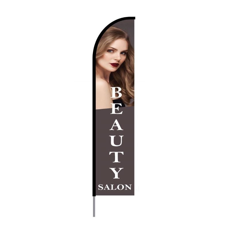 Beauty Spa Salon & Barber Shop Flag - Feather Banner