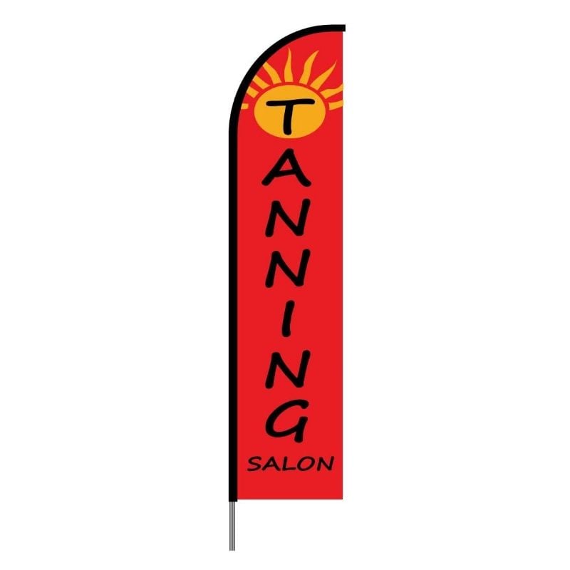 Beauty Spa Salon & Barber Shop Flag - Feather Banner