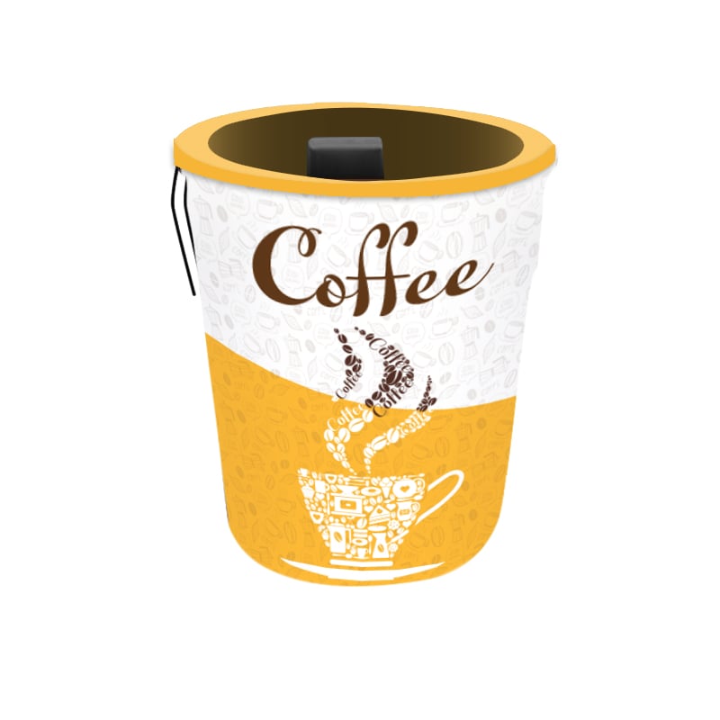 Coffee Print Trash Can 