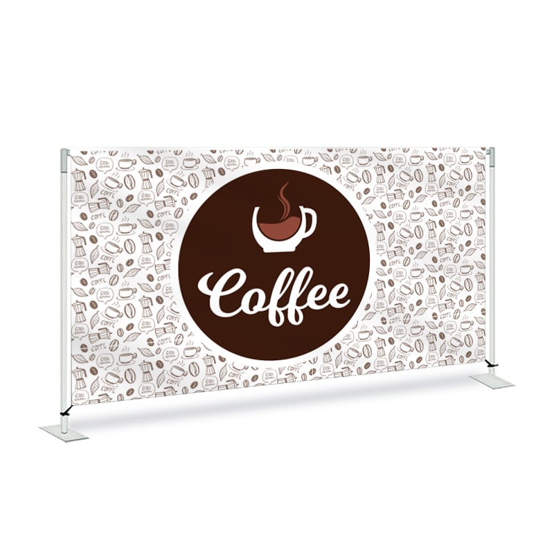 Coffee Printed Barricade Barrier Stand