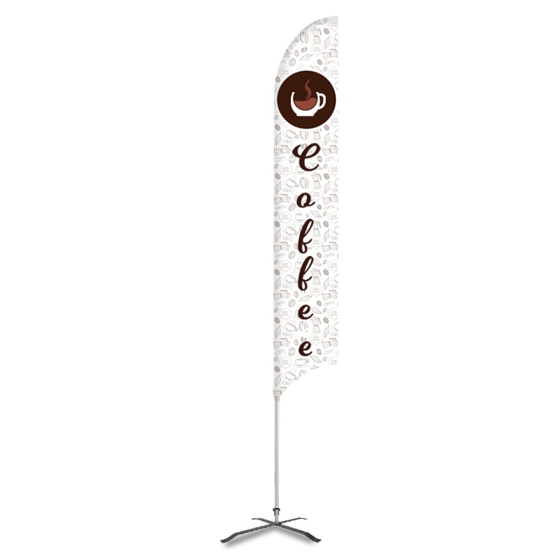 Coffee Printed Advertising Feather Flag 