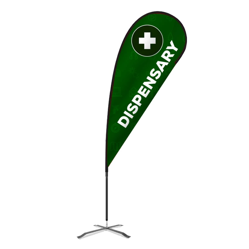 Dispensary Print Teardrop Flag 