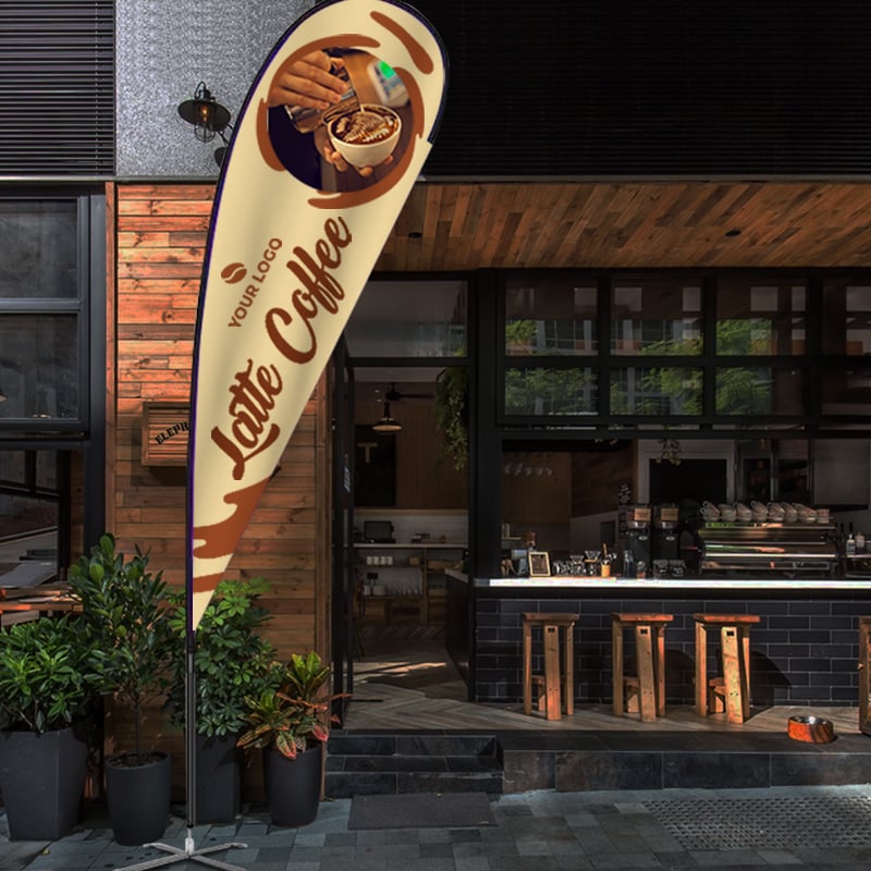 Restaurant Teardrop Banner Flag 15 Feet