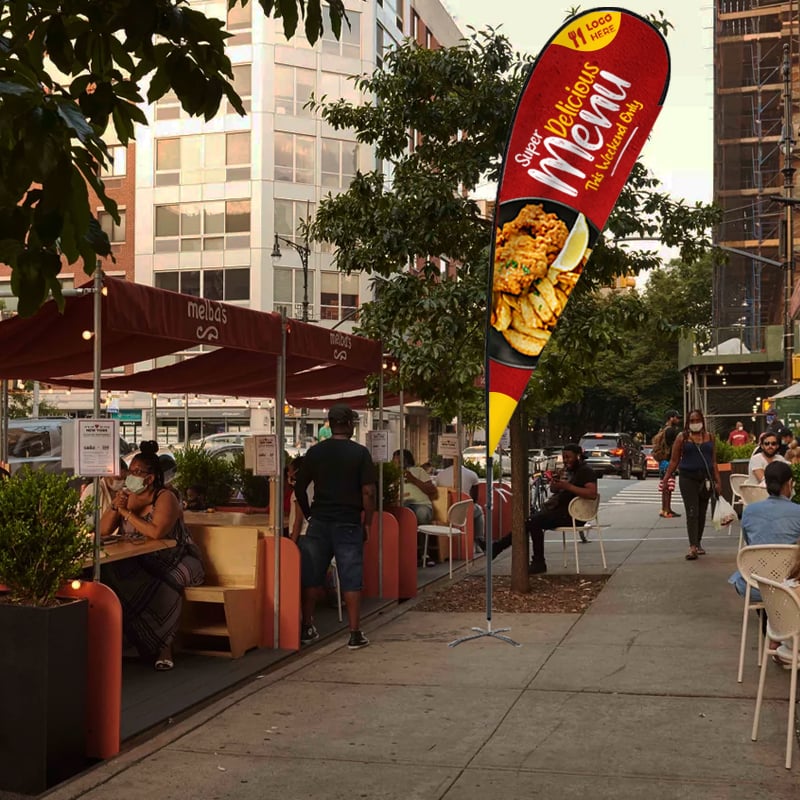 Restaurant Flex Blade Teardrop Flag 17 feet