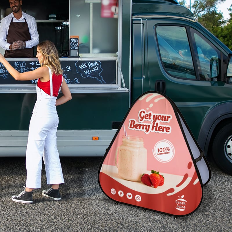 Flexible Triangle Pop Up Banner Stand