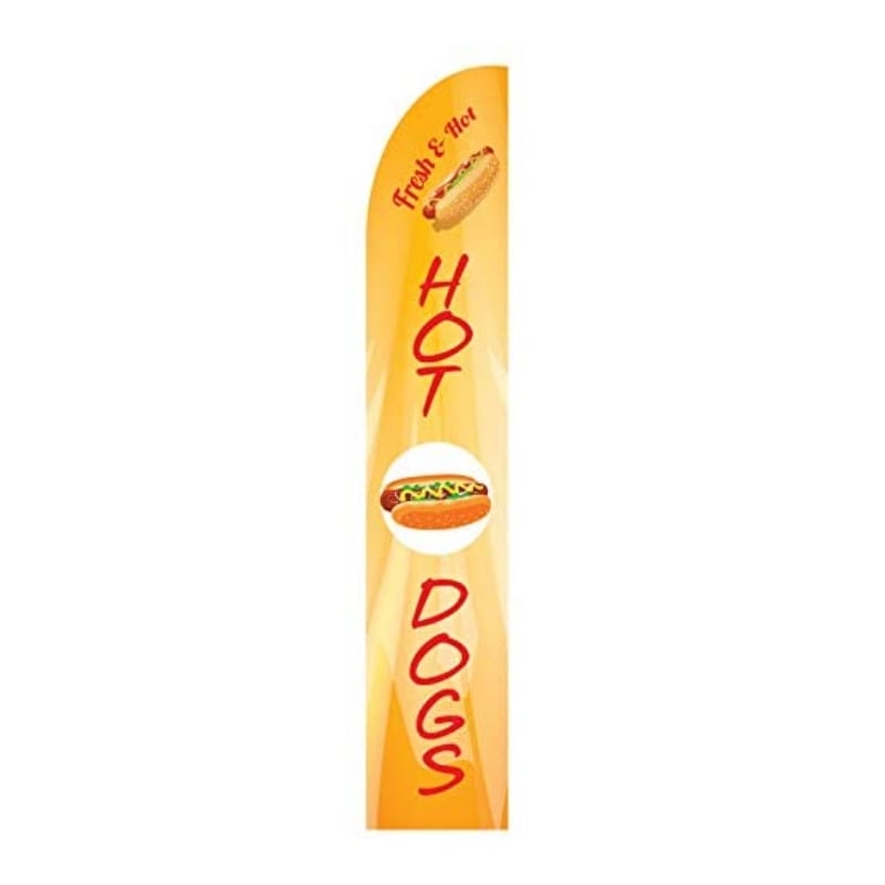 Fresh & Hot - Hot Dog Feather Banner Flag In Orange Color