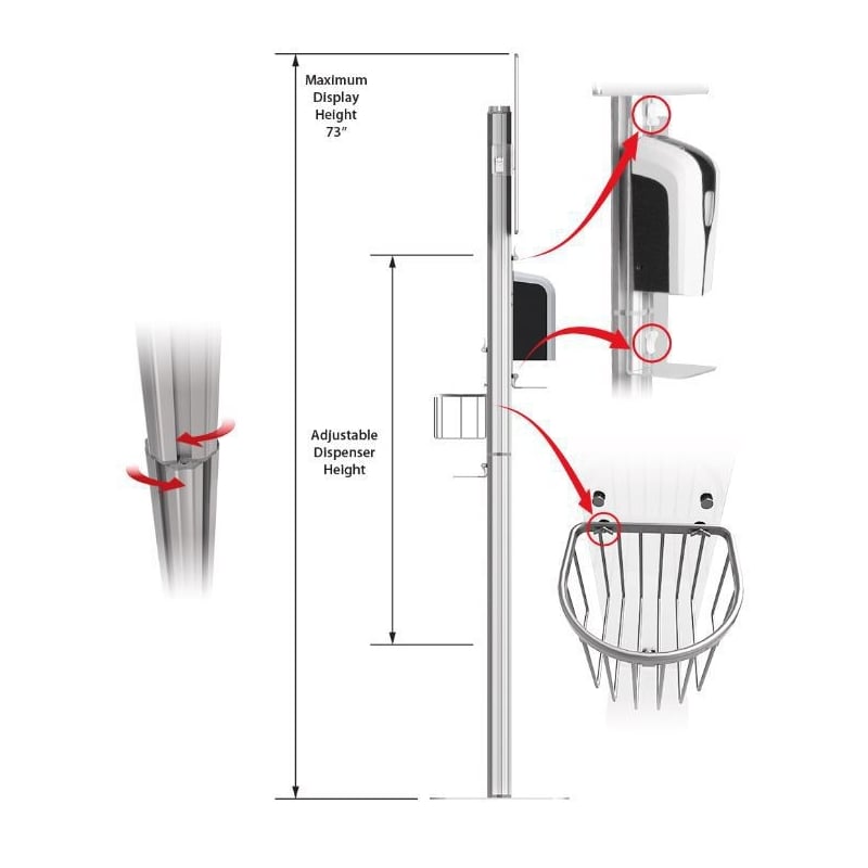 Adjustable Hand Sanitizer Dispenser Stand