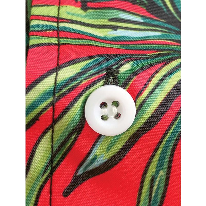 Custom Printed Hawaiian Half-Sleeve Shirt Button