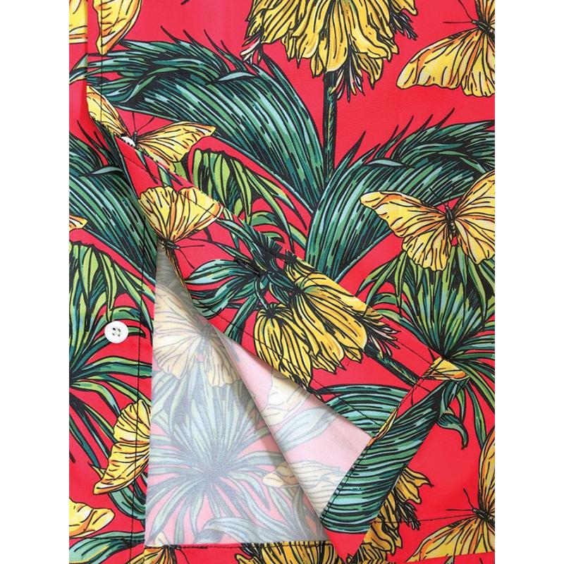 Custom Printed Hawaiian Half-Sleeve Shirt Detail Fabric View