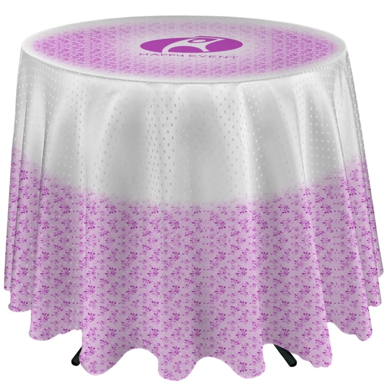 Round Overhang Cafe Table Cover and Runner