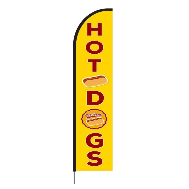 Fast Food Hot Dog Feather Banner Flag