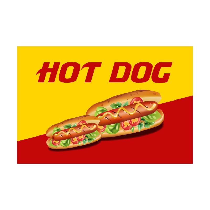 Yellow Hot Dog Print Wall Stickers & Murals