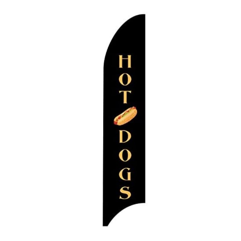 Hot Dog G7 Feather Banner Flag In Black Color