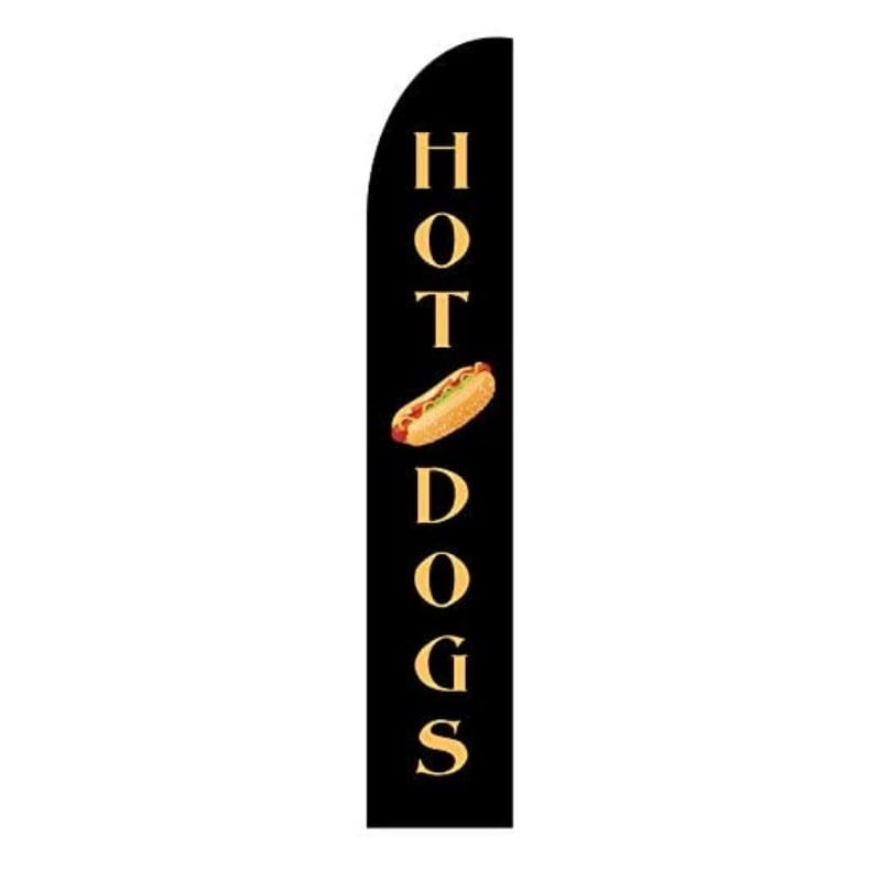 Hot Dog G7 Feather Banner Flag In Black Color