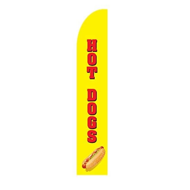 Hot Dog Feather Banner Flag In Yellow Color