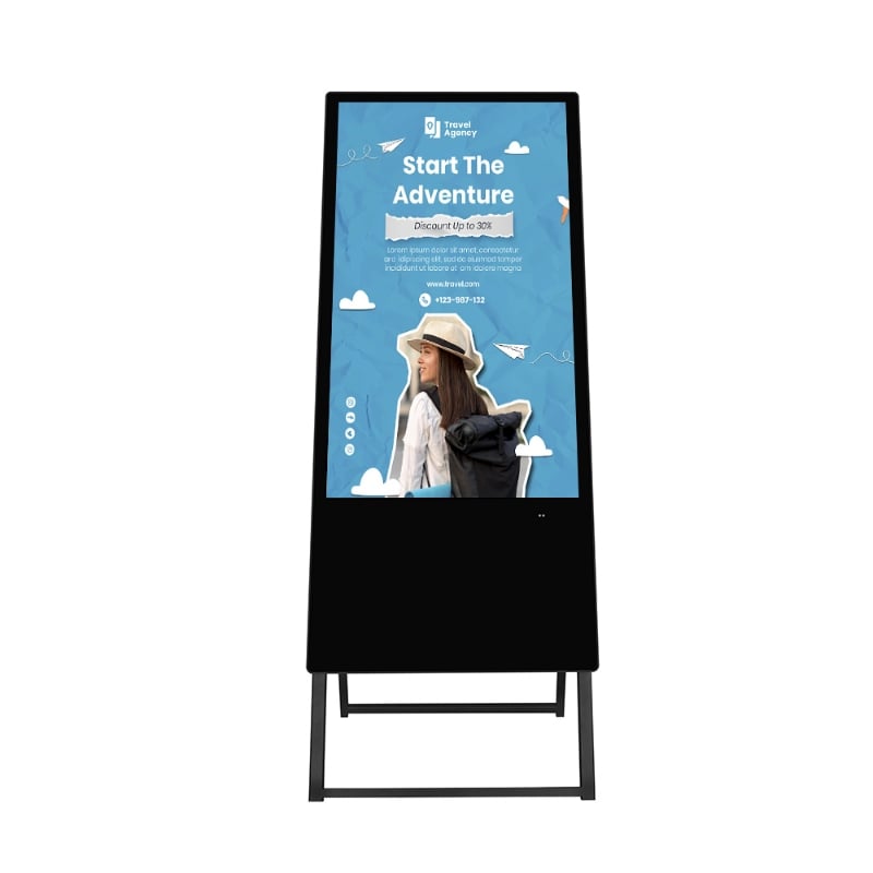 Portable Digital A-Frame Kiosk for School Advertising