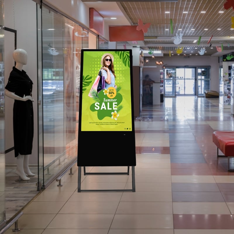 Digital Signage A-frame Portable Screen 43 Inch Mall & Retail Store Advertising