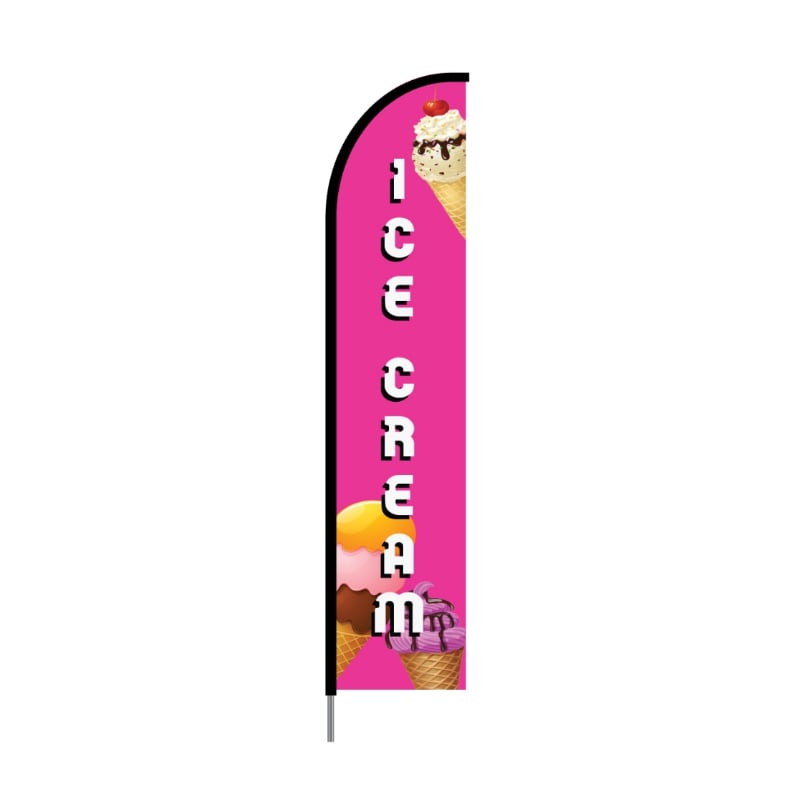 Ice Cream Print Feather Flag