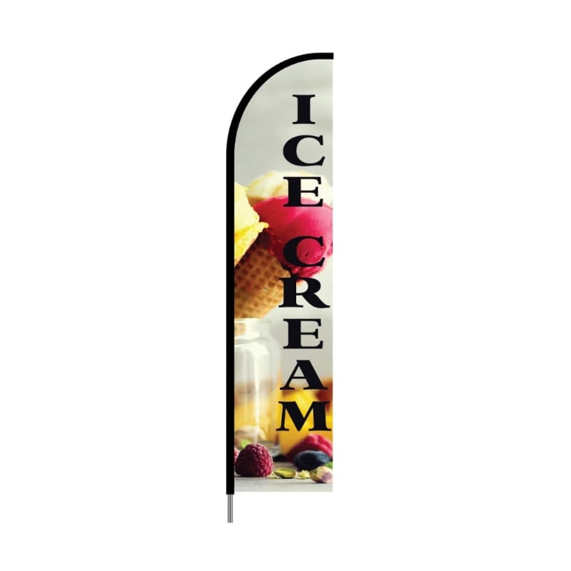 Ice Cream Print Feather Flag