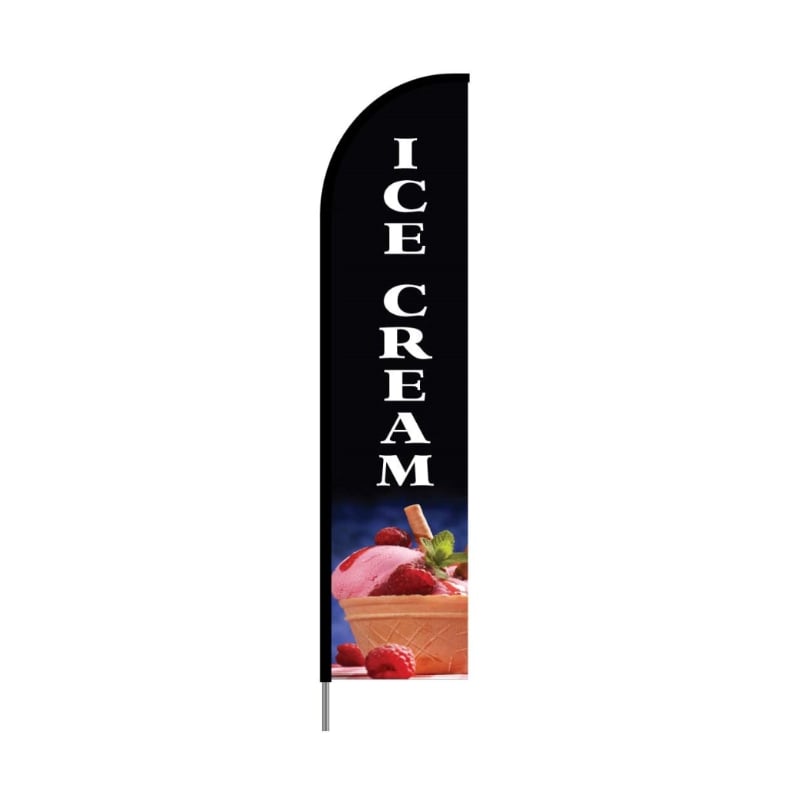 Ice Cream Print Feather Flag