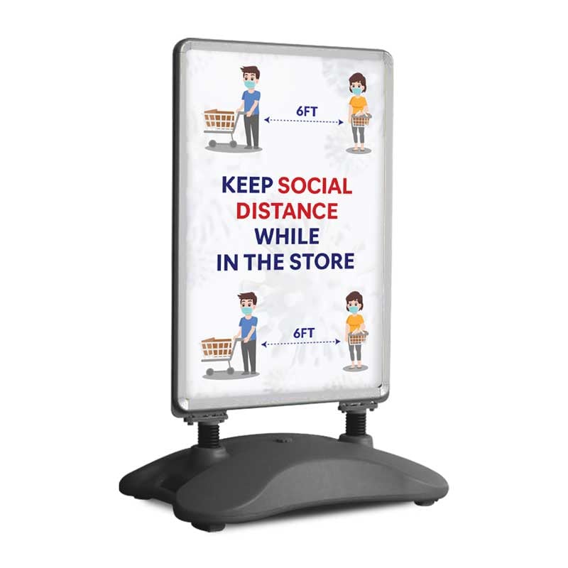 Safety Floor Sidewalk Sign Stands for Covid-19 Awareness