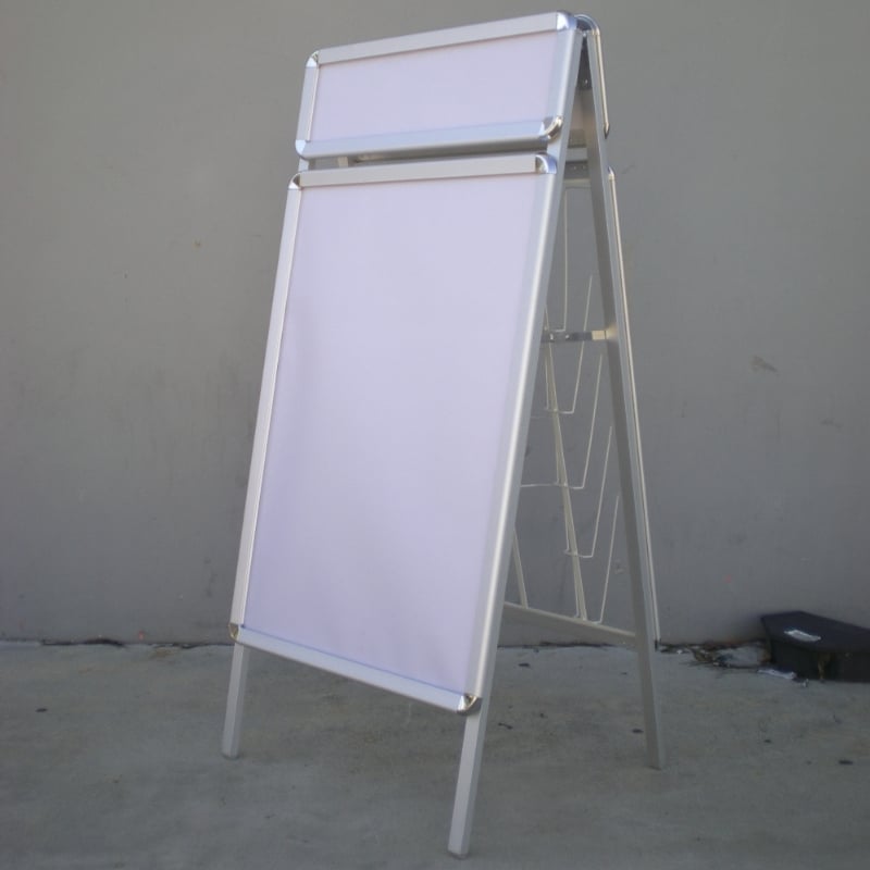 A Frame Sign Stand with Header for Sidewalk Advertising - A-Frame Xtra™