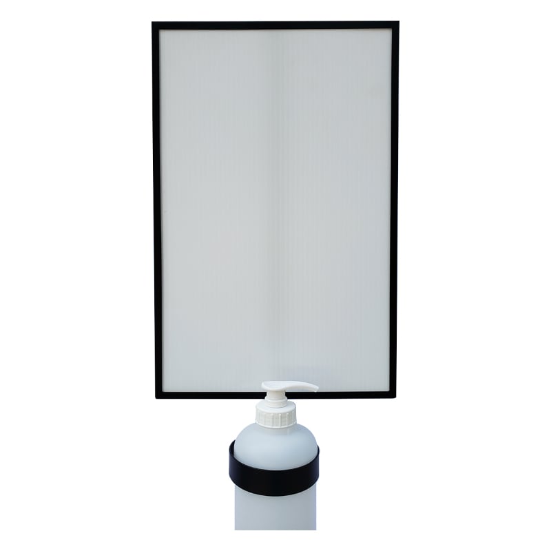 Metal Hand Sanitizer Poster Stand with 1 Liter Bottle Receptacle