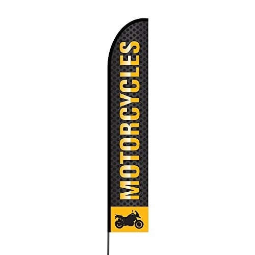 Motorcycles Print Feather Flag Banner