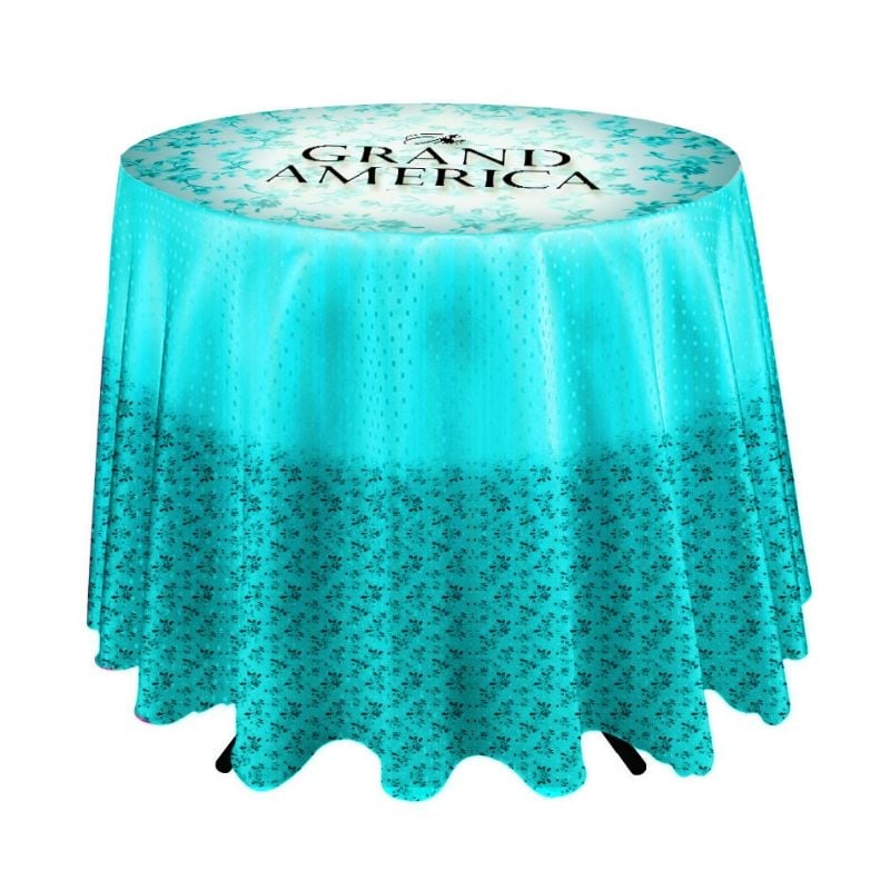 Custom Round Table Cloths with Logo, Made in USA - Nexis™