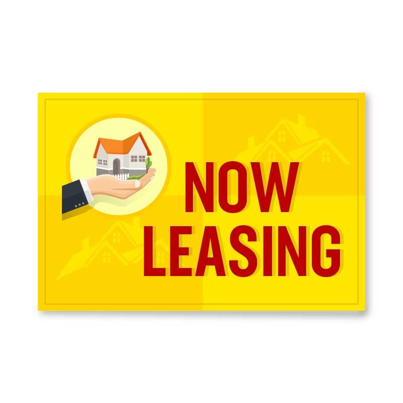 Now Leasing Canvas Banner for Real Estate Business in Dark Yellow