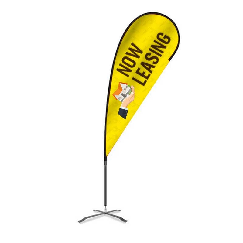 Now Leasing Teardrop Flag for Real Estate Business