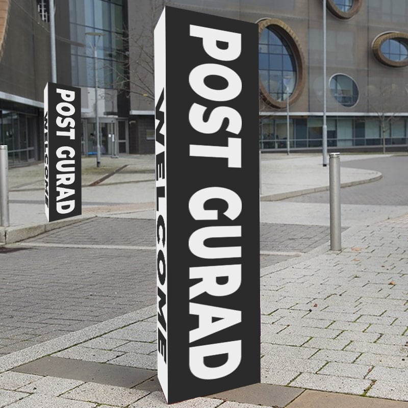 Custom Printed Pole Sleeve - Bollard Cover Sign