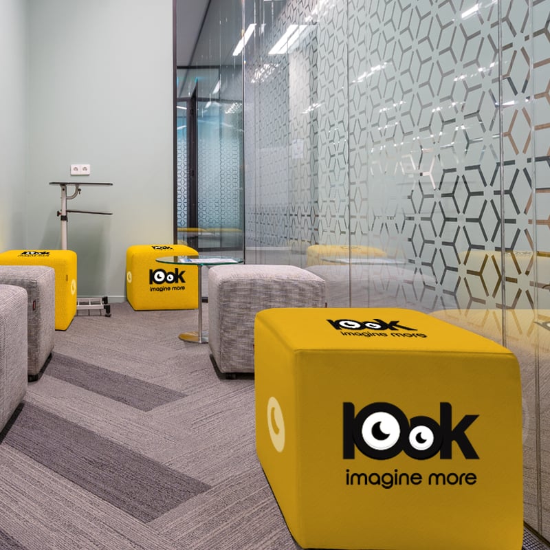 Custom Printed Photo Cube - Inflatable Ottoman 