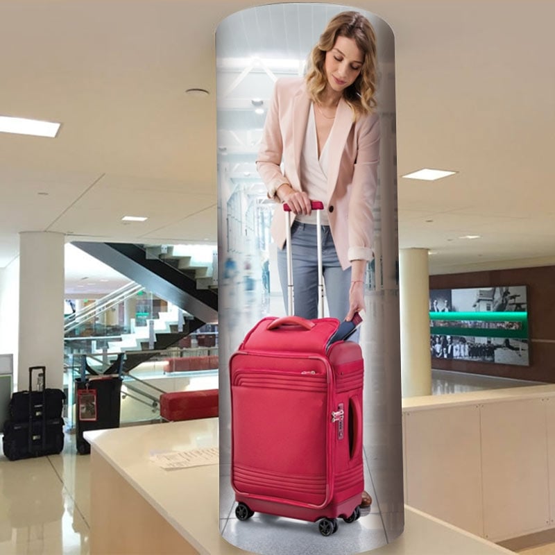 advertising piller wall wrap